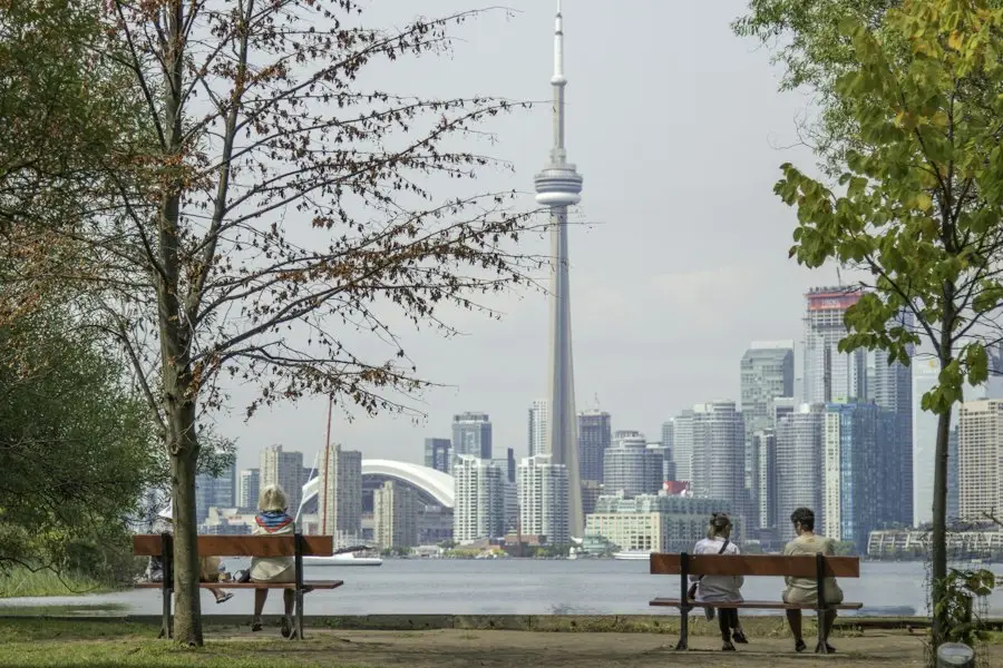 Toronto skyline at dusk